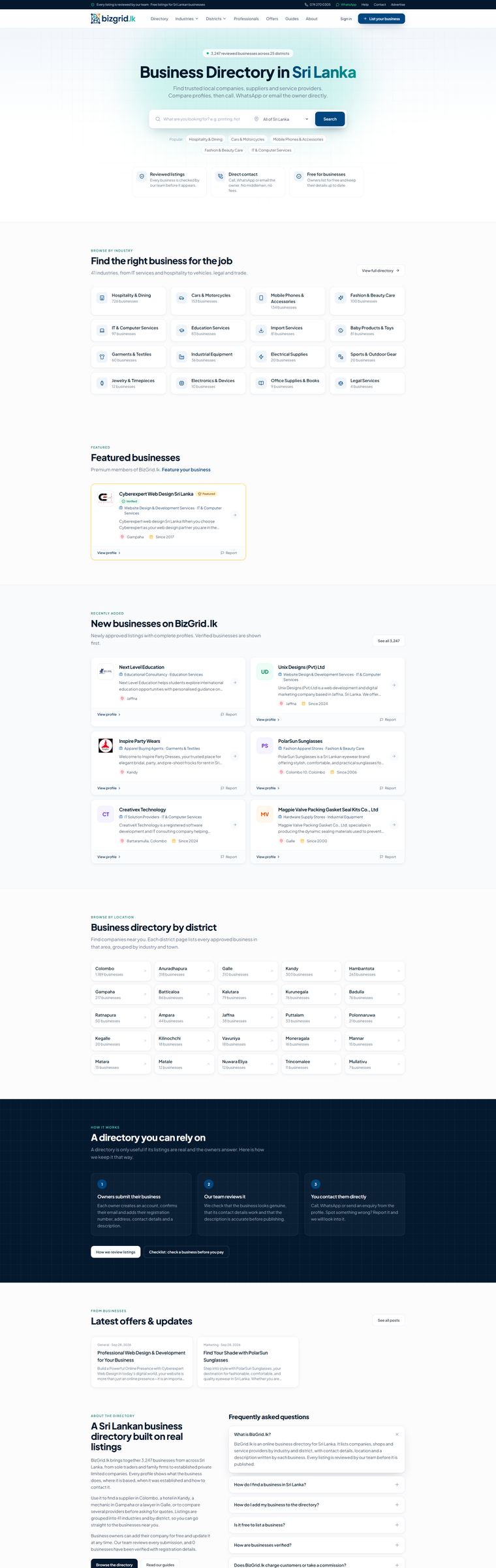 BizGrid.lk website designed by Cyberexpert