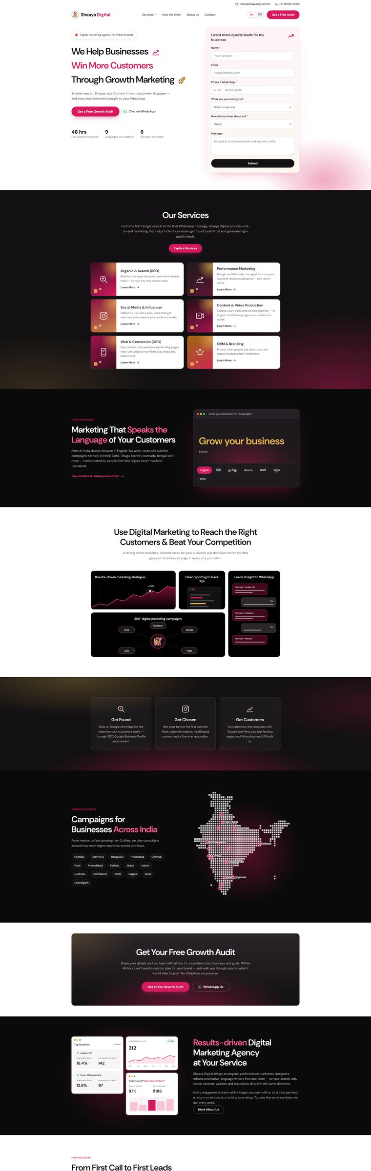 Shaaya Digital website designed by Cyberexpert