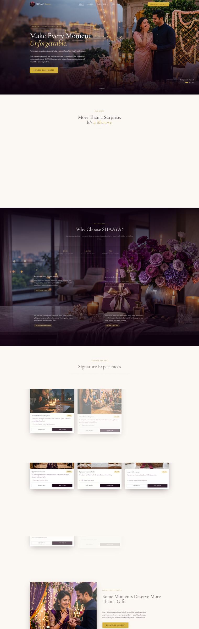 Shaaya Events website designed by Cyberexpert