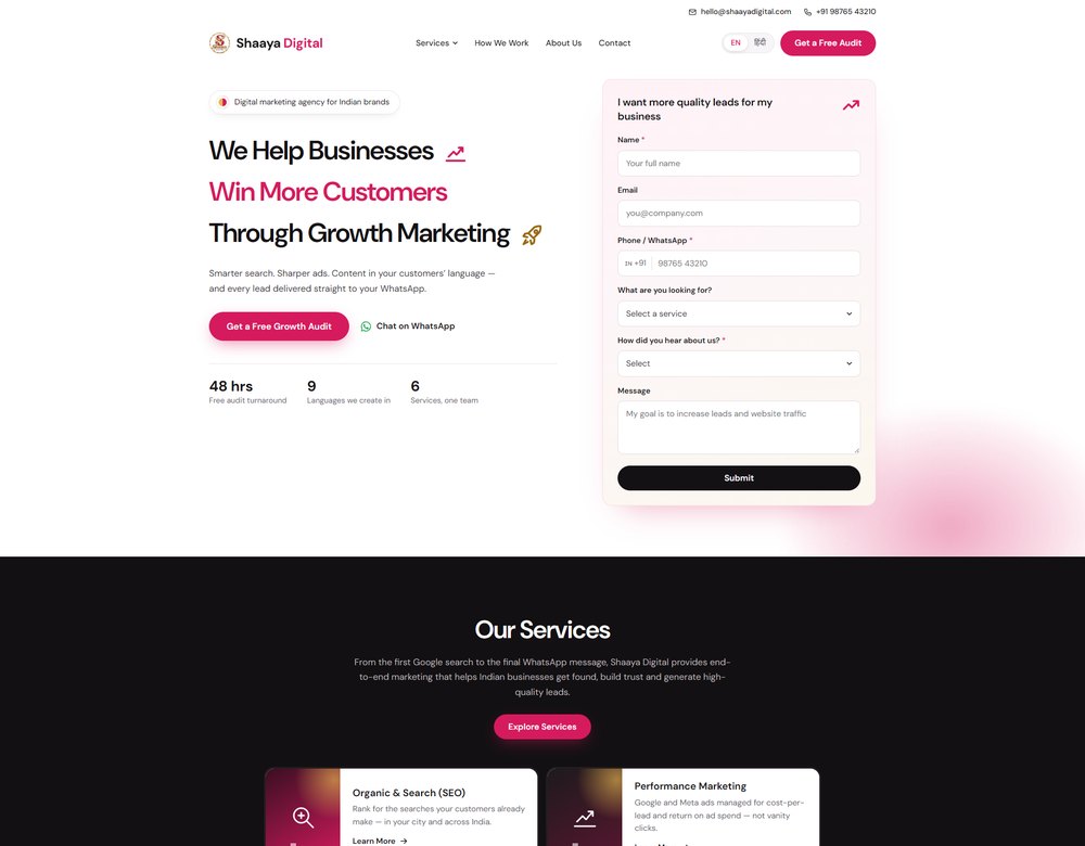 Shaaya Digital website by Cyberexpert