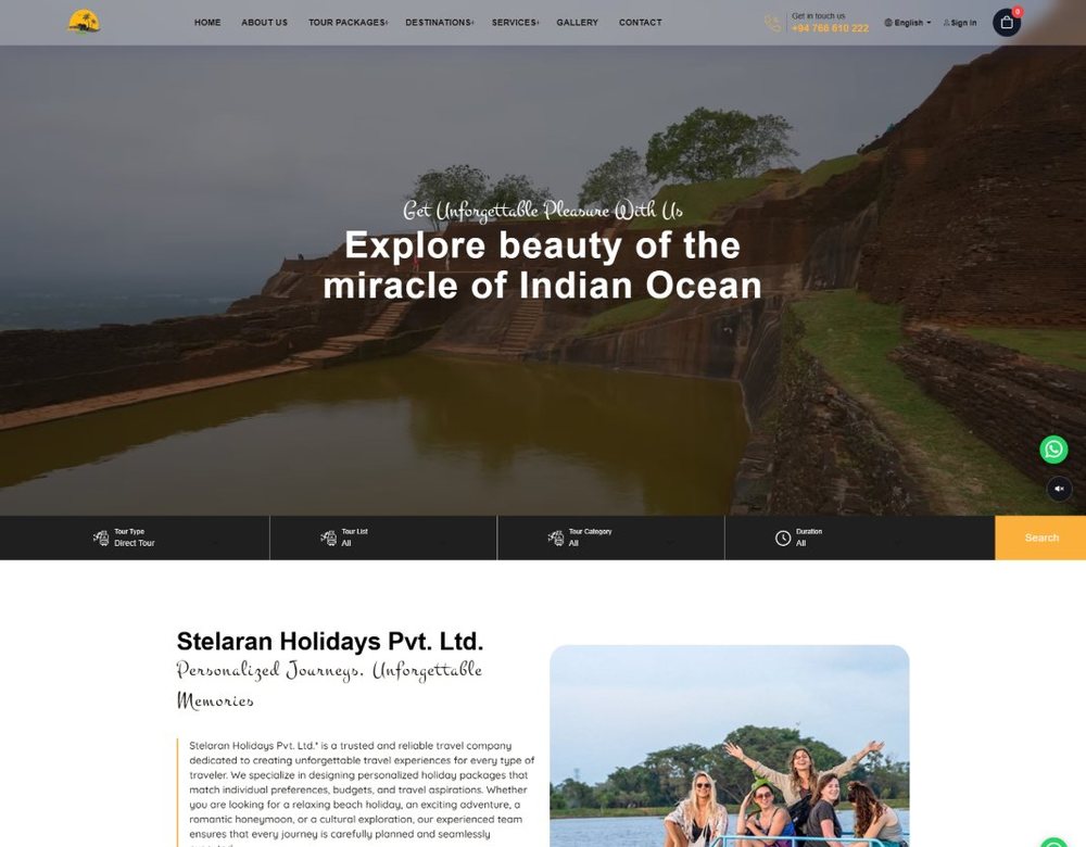 Stelaran Holidays website by Cyberexpert